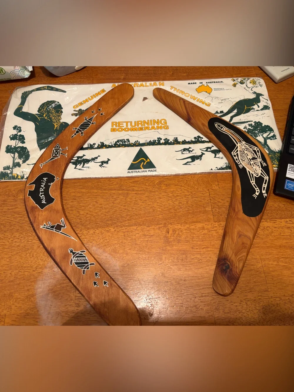 AUSTRALIAN WOODEN BOOMERANGS With RETURNING M & H Levy Marrickville, Australia